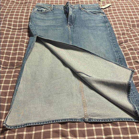 BNWT MOTHER The Split Second Denim Midi Skirt - Picture 8 of 12